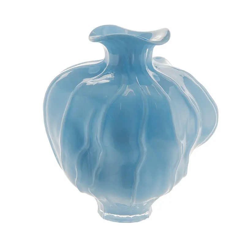 Tulip Blue Glass Vase – 31 Cm Statement Vessel For Bold Floral Displays 1