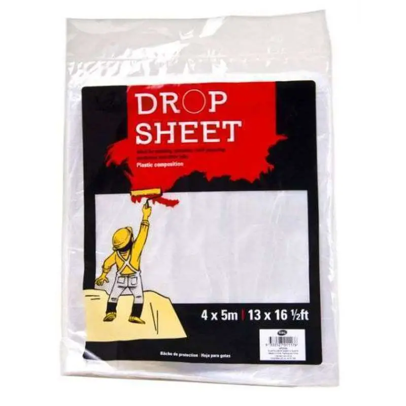 Ubl Heavy-Duty 4M X 5M Plastic Drop Cloth For Painting And Renovations 1