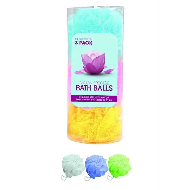 Ubl Nylon Bath Ball Set – 3-Pack Gentle Exfoliating Shower Accessories 1