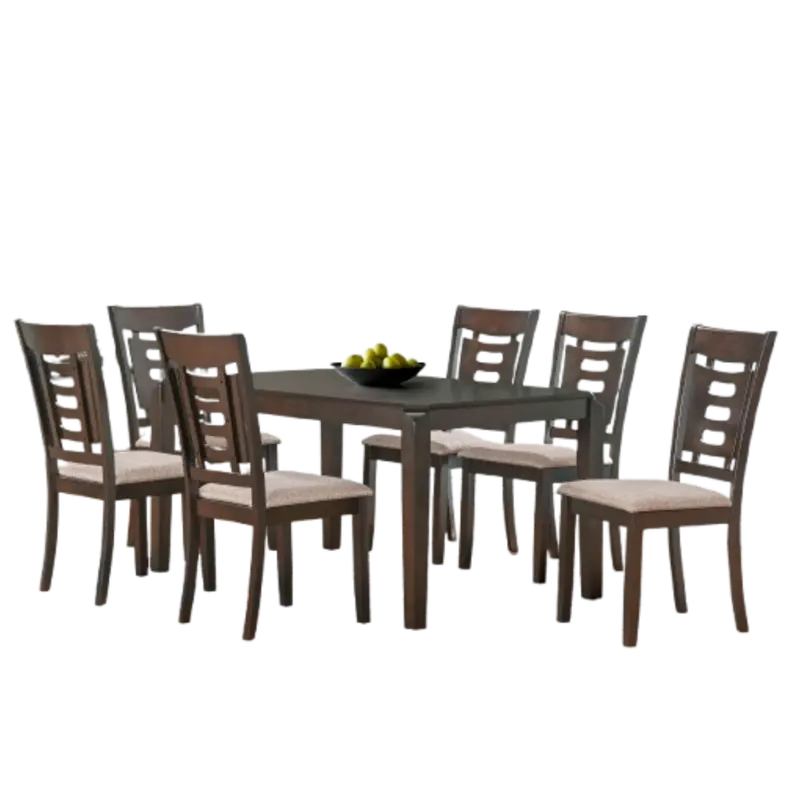 Unique 7-Piece Cappuccino Dining Table & Chair Set – 1500 × 900 × 740 Mm (Model Uds1182) 1