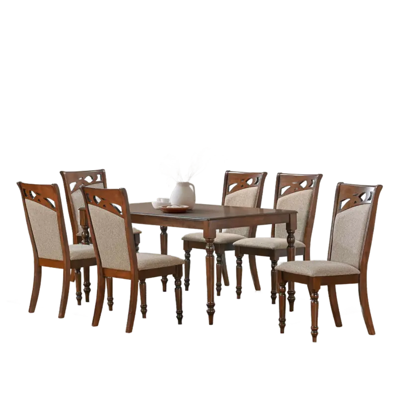 Unique 7-Piece Walnut Dining Set – 1600 × 900 × 740 Mm (Model Uds1179) 1