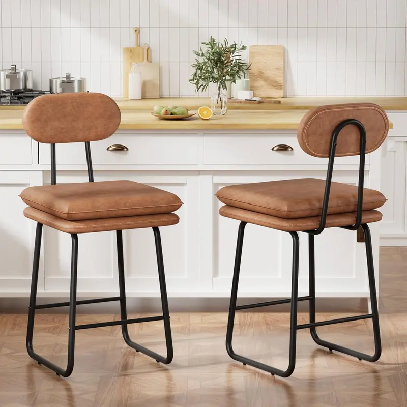 Vecelo 2-Piece Bar Stool Set – Adjustable Height Counter Seating 1