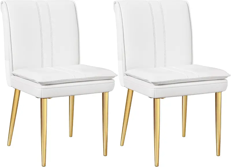 Vecelo 2-Piece Pu Leather Dining Chair Set – Contemporary Minimalist Seating 1