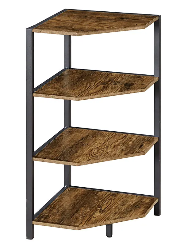 Vecelo 31-Inch Corner Shelf – 4-Tier Metal Display Rack For Living Room Or Office 1
