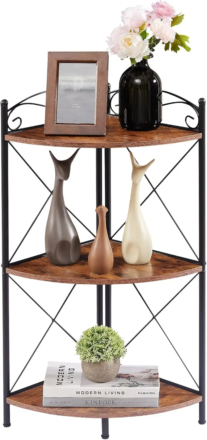 Vecelo Space-Saving Corner Accent Table For Living Room Or Bedroom 1