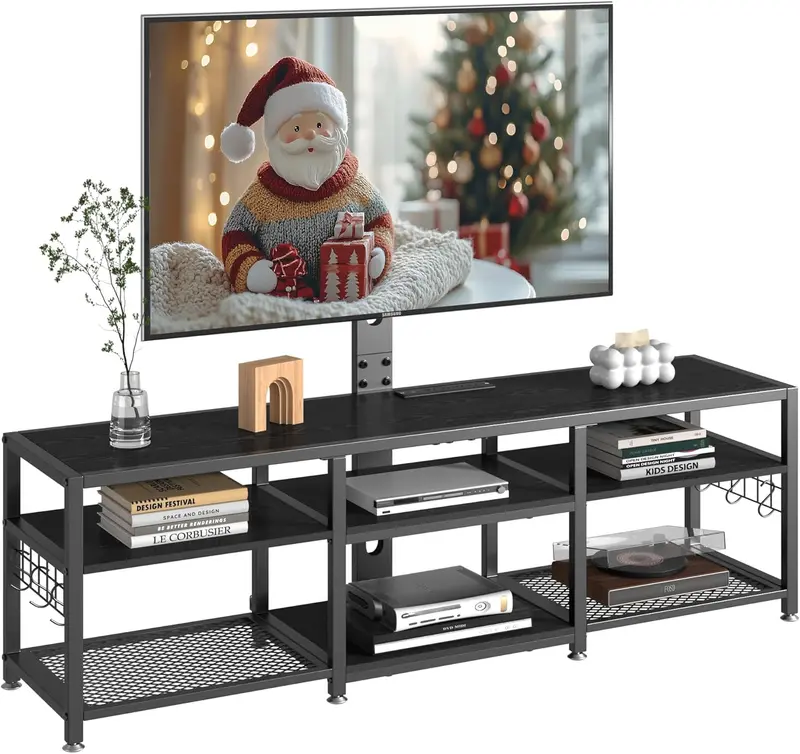 Vecelo Tv Stand With Built-In Mount & Power Outlets – Media Console For Flat-Screen Tvs 1