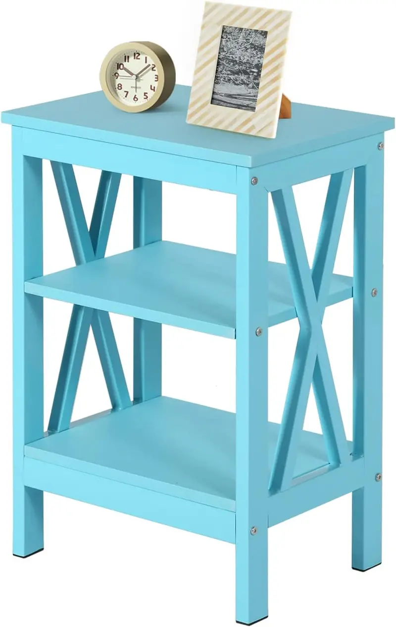 Vecelo X-Frame Nightstand – 2-Tier Modern Side Table With Open Shelving For Bedroom Or Lounge 4