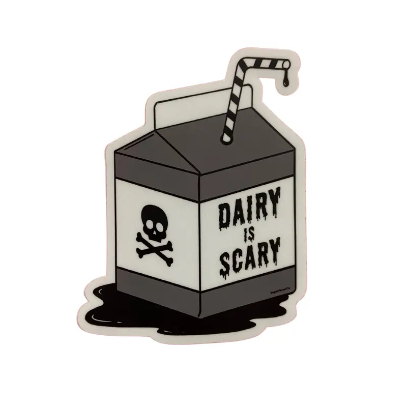 Vegan Power Co 'Dairy Is Scary' Humorous Vegan Sticker 1
