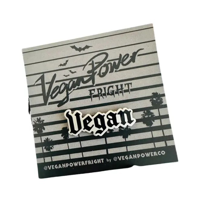 Vegan Power Co Gothic-Style 'Vegan' Enamel Pin 1