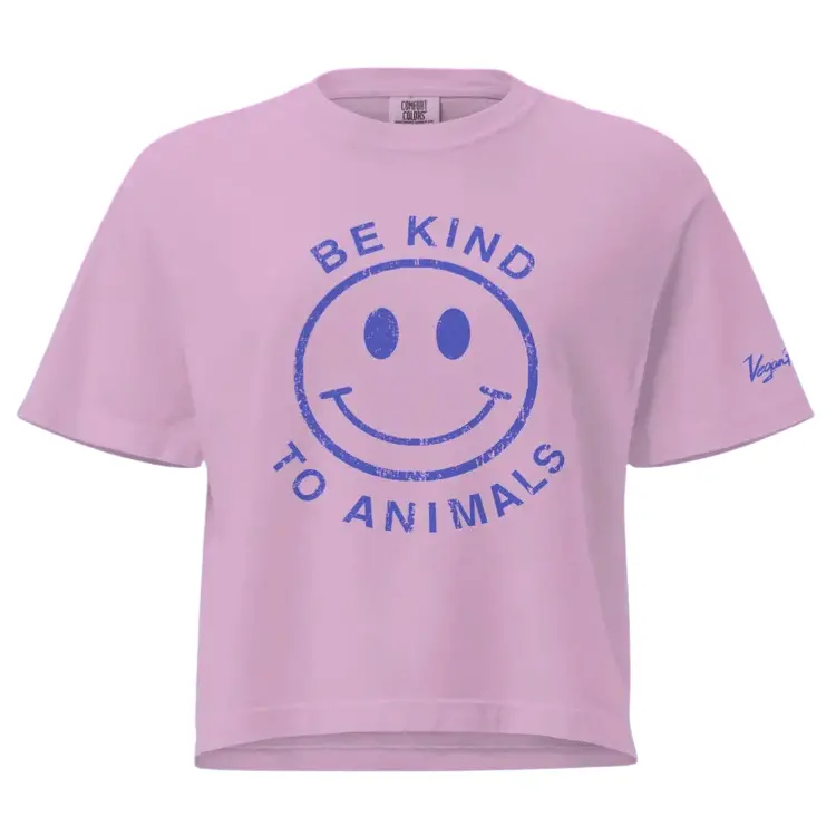 Vegan Power Co Kindness-Inspired Purple Cropped T-Shirt 1