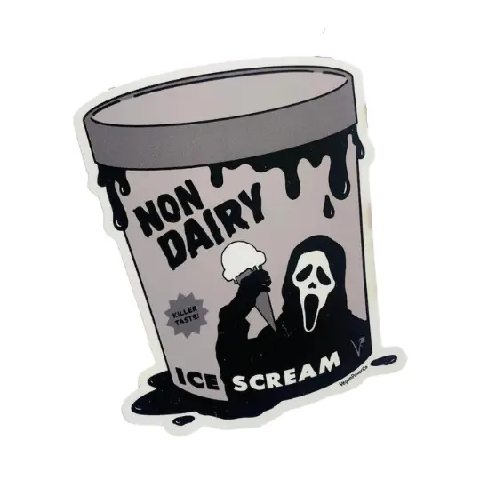 Vegan Power Co 'Non-Dairy Ice Scream' Humorous Sticker 1