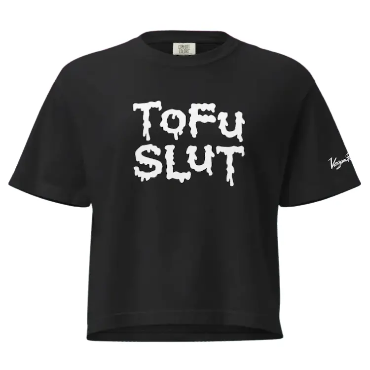 Vegan Power Co 'Tofu Slut' Cropped T-Shirt 1