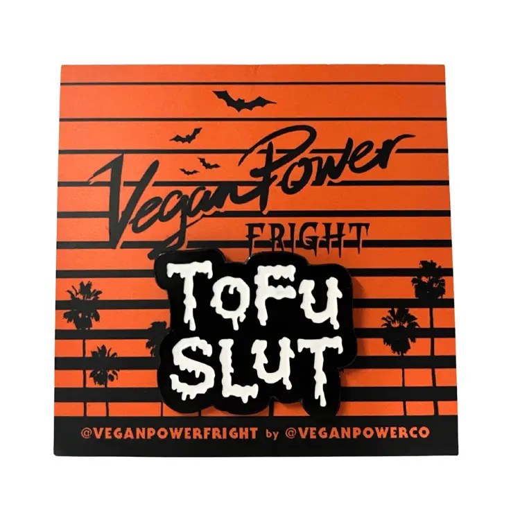 Vegan Power Co Tofu-Themed Enamel Pin 1