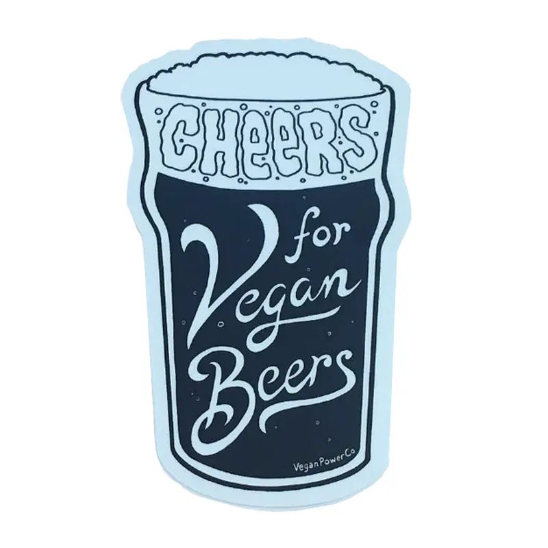 Vegan Power Co 'Vegan Beers' Circle Sticker – 4" Diameter (Clearance) 1