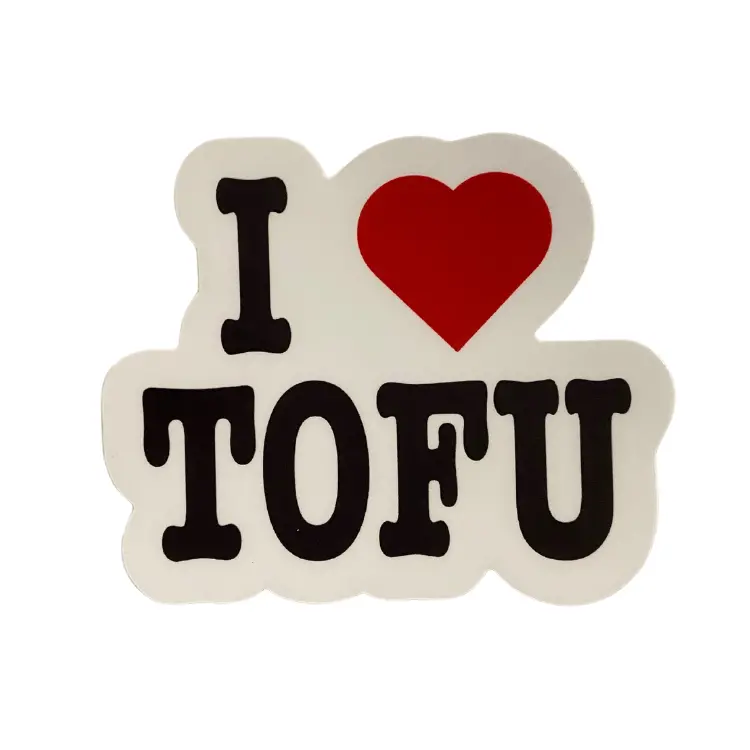 Vegan Supply 'I Heart Tofu' Humorous Vinyl Sticker 1