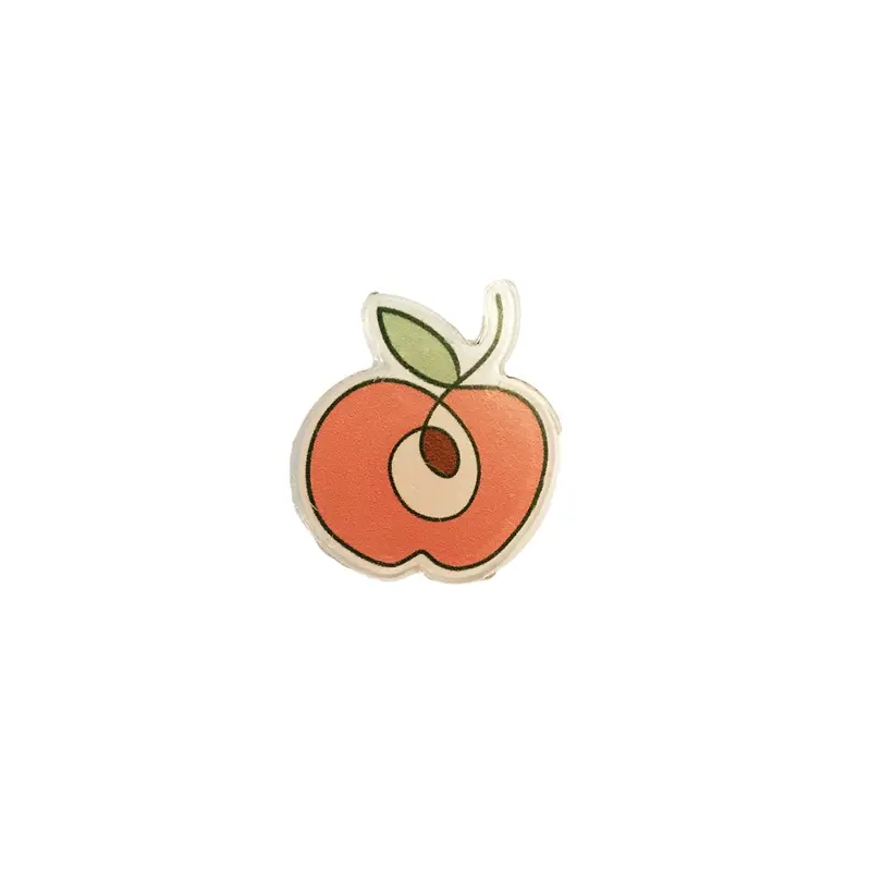 Vegan Supply Peach Enamel Pin (Clearance) 1