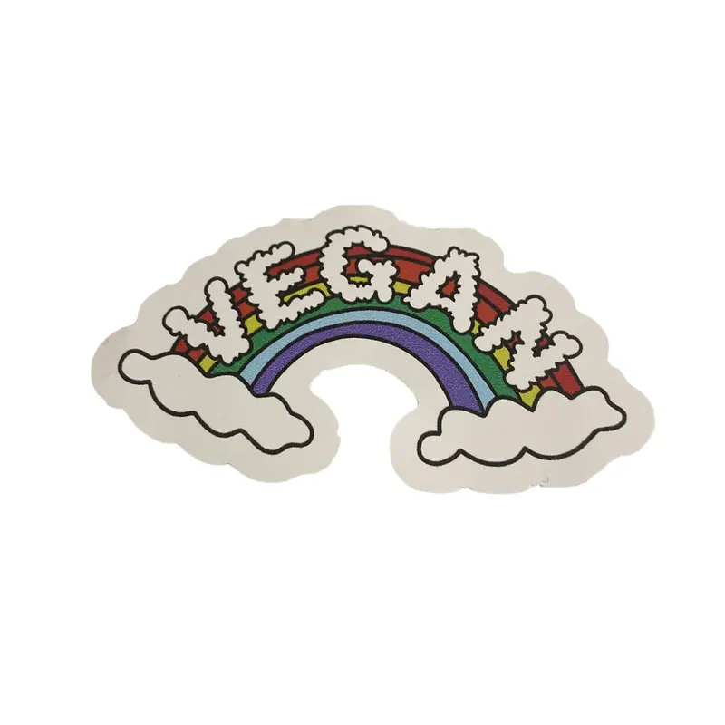 Vegan Supply Rainbow Clouds 'Vegan' Die-Cut Sticker 1