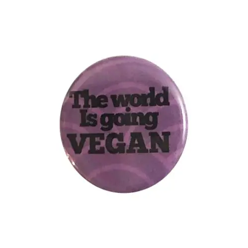 Vegan Supply ‘The World Is Going Vegan’ Purple Awareness Button – Positive Change Symbol 1