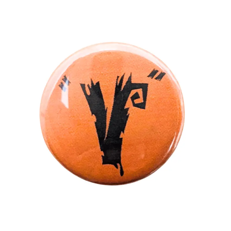 Vegan Supply 'V' Orange Round Button Pin 1