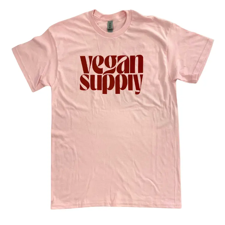 Vegan Supply 'We Make Vegan Easy' Pink Unisex Tee – Eco-Friendly Apparel 1
