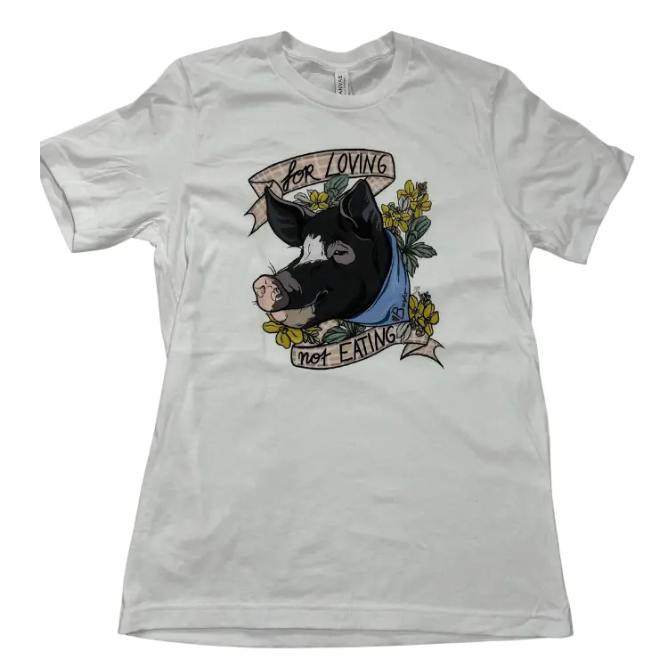 Vegan Veins 'For Loving, Not Eating' White Unisex T-Shirt 1