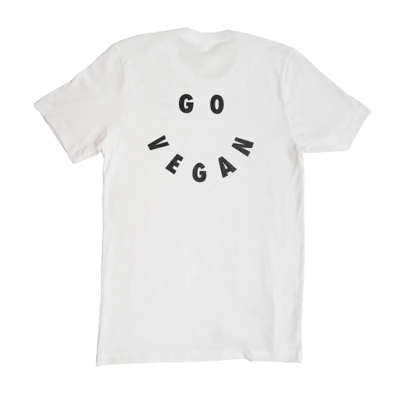 Veganized World 'Go Vegan' Classic White T-Shirt – Clearance Sale 1