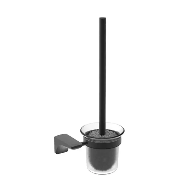 Venus Ii Matte Black Toilet Brush Set With Holder – 390Mm Height 1