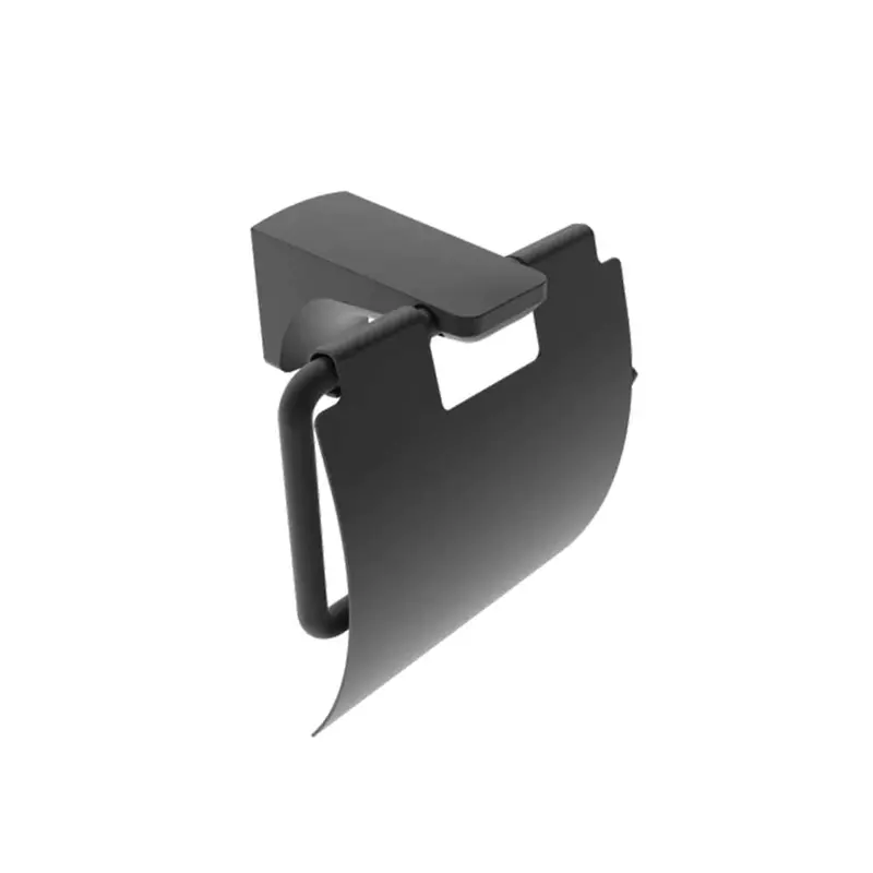 Venus Ii Premium Toilet Paper Holder – Matt Black Finish With Cover, 133 X 118Mm Dimensions 1