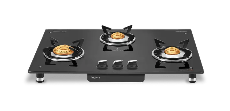 Vidiem Air Silver 3-Burner Gas Cooktop – Shimmering Finish 1