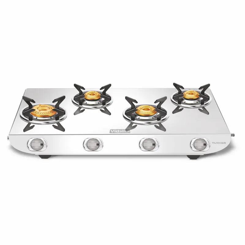Vidiem Tusker Zz 4-Burner Gas Stove With Zinc-Coated Base 1
