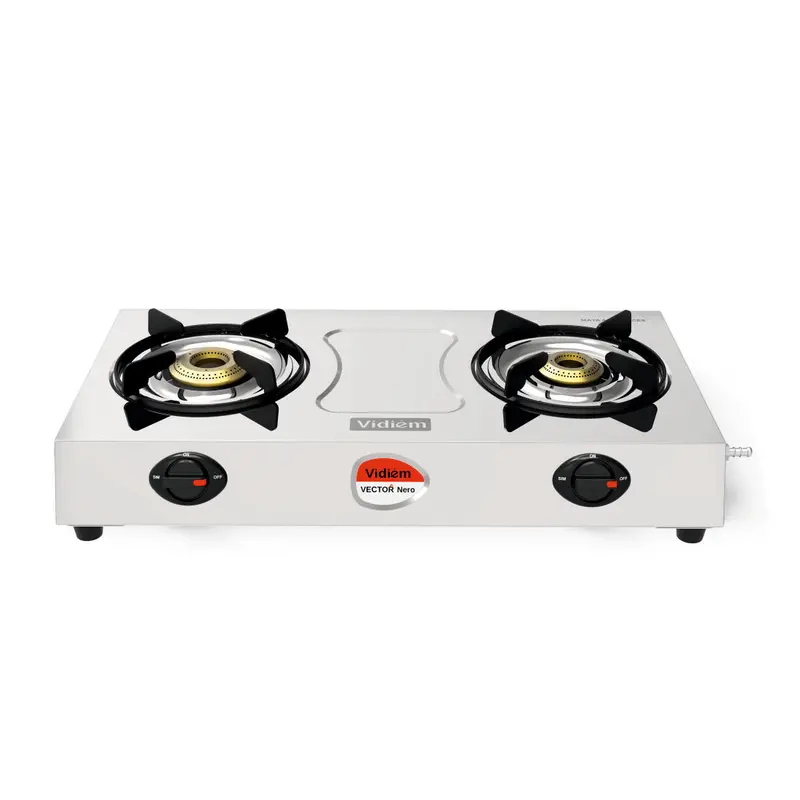 Vidiem Vector Nero 2-Burner Gas Stove – Matte Black Design 1