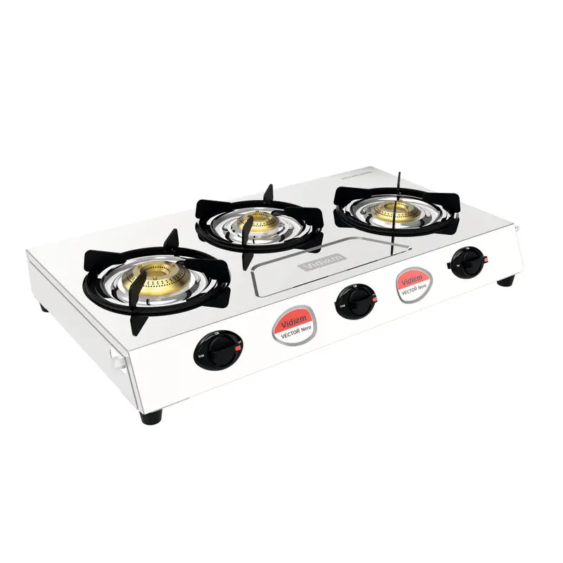 Vidiem Vector Nero 3-Burner Gas Cooktop – Premium Matte Finish 1