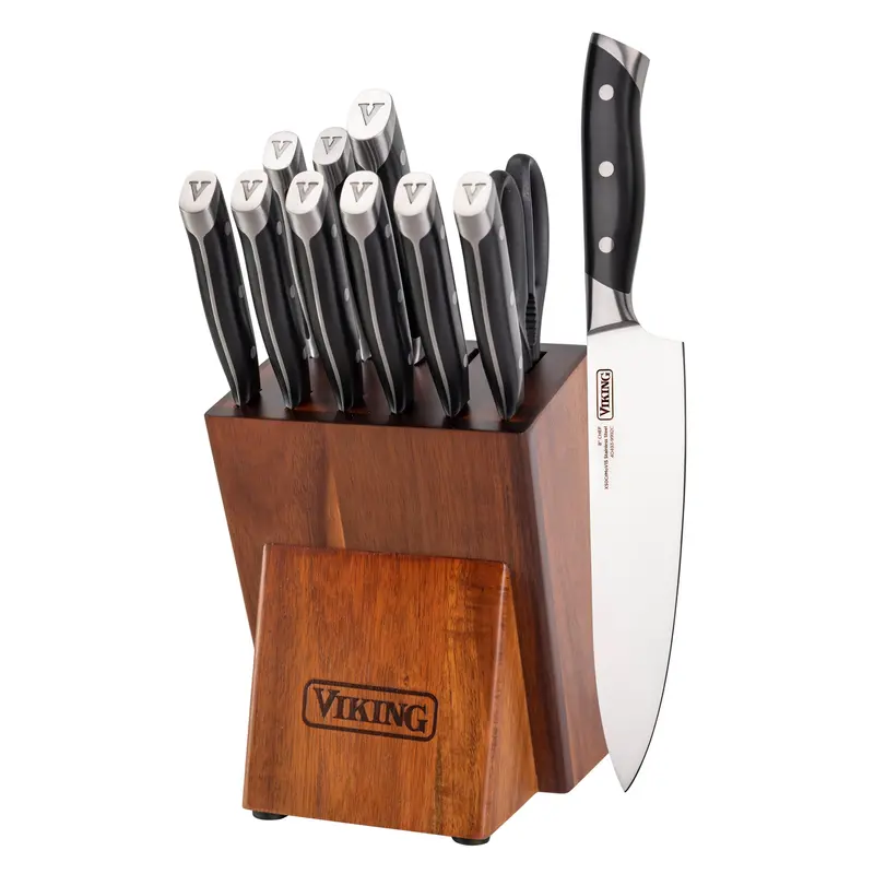 Viking 12-Piece Forged Stainless Steel Cutlery Set With Block 1