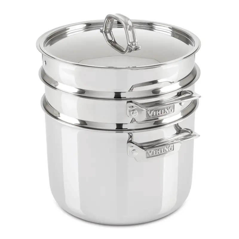 Viking 4-Piece 8-Quart 3-Ply Stainless Steel Multipot Set With Metal Lid 1