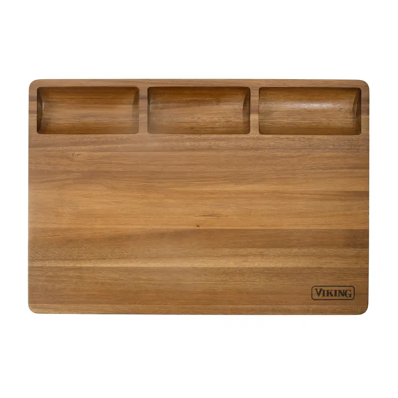 Viking Acacia Wood 20-Inch Reversible Butcher Block Cutting And Carving Board 1