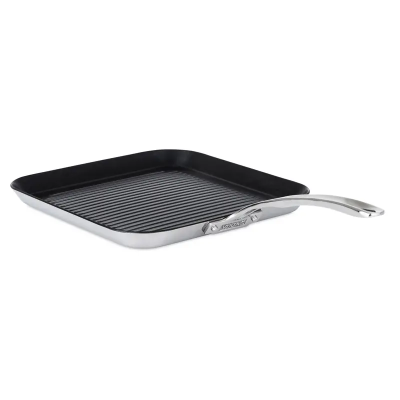 Viking Contemporary 3-Ply Stainless Steel 11-Inch Grill Pan With Nonstick Surface 1