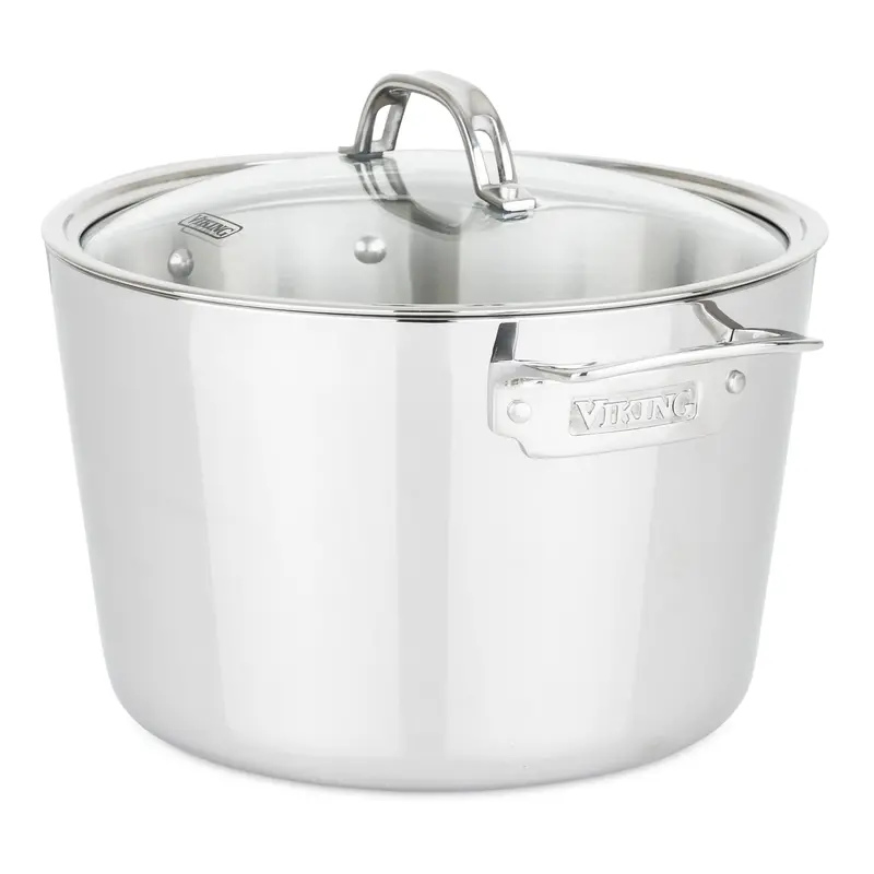 Viking Contemporary Stock Pot – 8-Quart 3-Ply Stainless Steel Deep Cooking Vessel 1