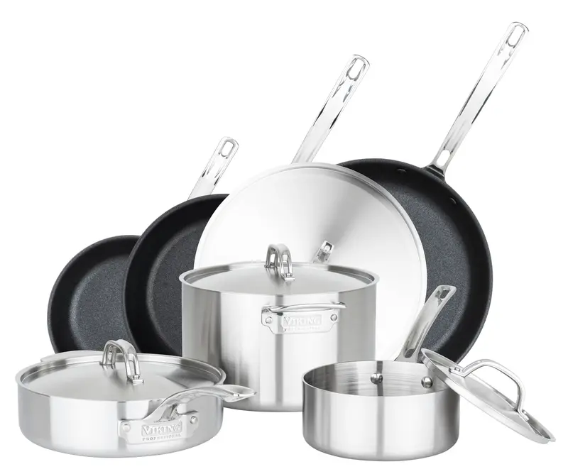 Viking Professional 5-Ply 10-Piece Cookware Set Featuring Nonstick Skillets 1