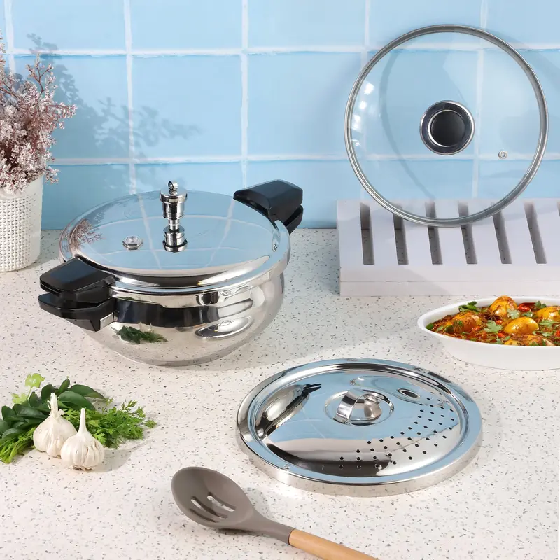 Vinod 18/8 Stainless Steel Magic Pressure Cooker For Fast, Safe Cooking 1