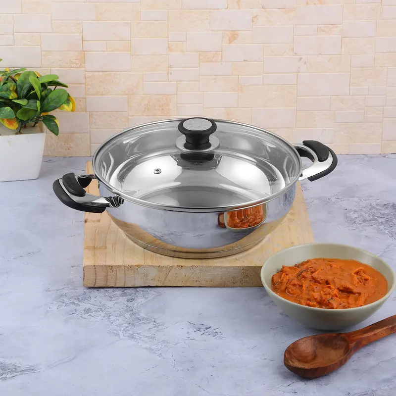 Vinod Durban Stainless Steel Kadai – Induction-Compatible 1