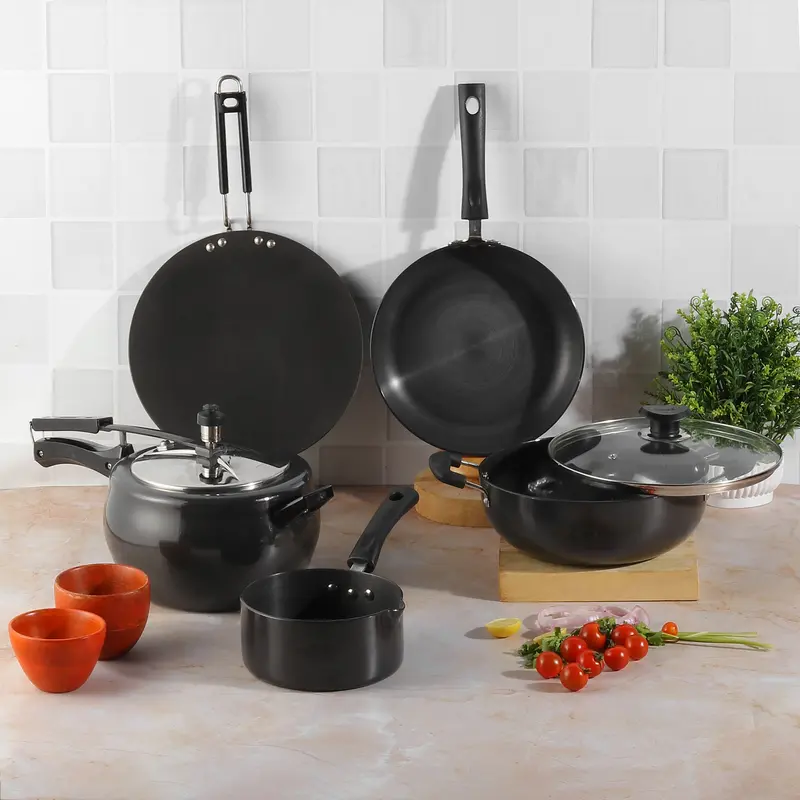 Vinod Hard-Anodized Bridal Cookware Set (5-Piece) – Induction-Suitable 1