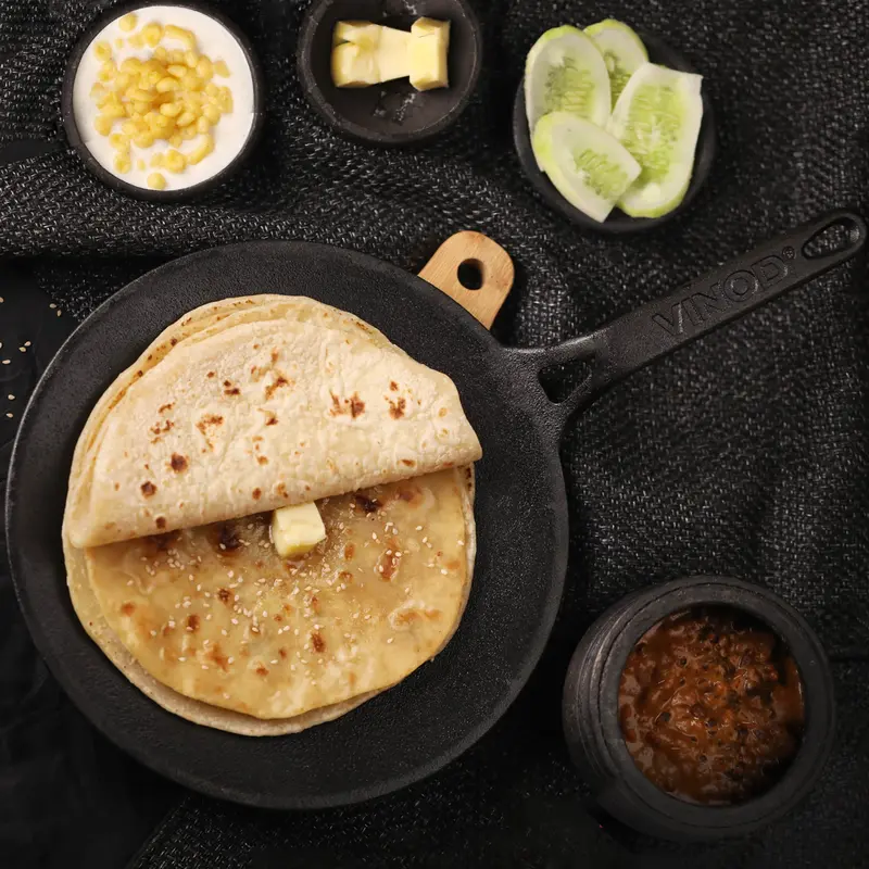 Vinod Legacy Pre-Seasoned Cast Iron Roti Tawa – 26 Cm, Induction-Ready 1