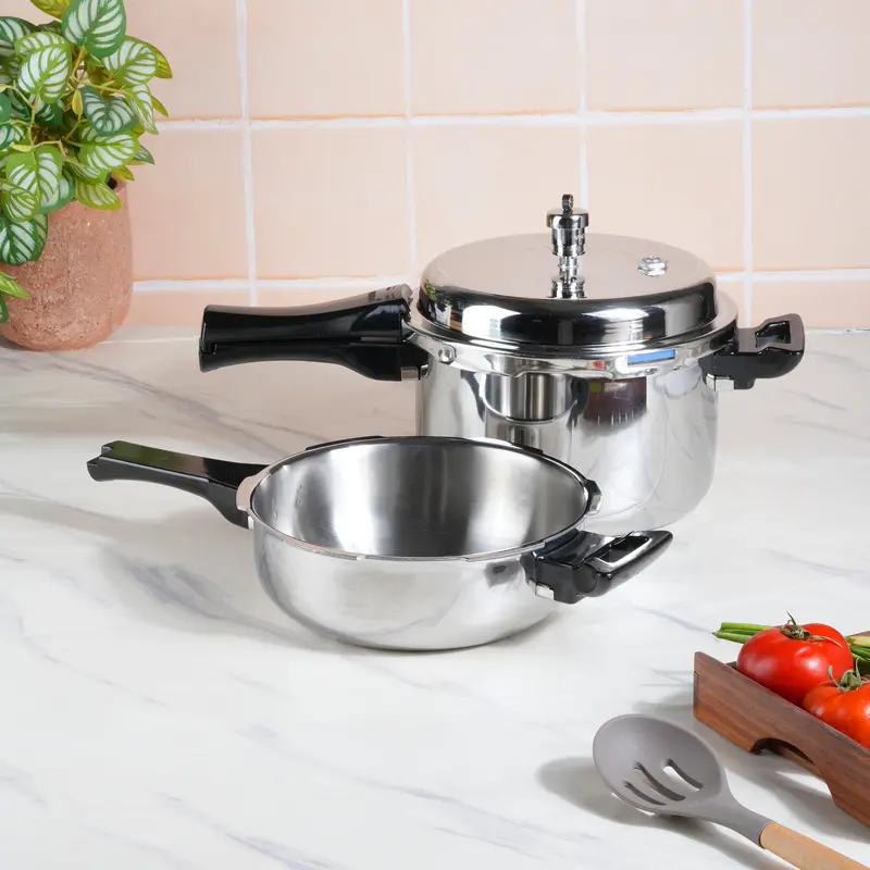 Vinod Platinum Pressure Cooker Combo: Deep Pan + Universal Lid (2-Piece Set) 1