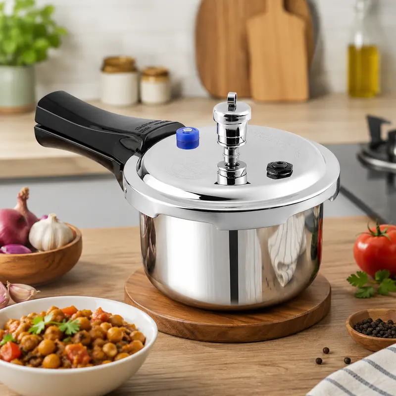 Vinod Platinum Tri-Ply Stainless Steel Pressure Cooker – Fast & Safe 1