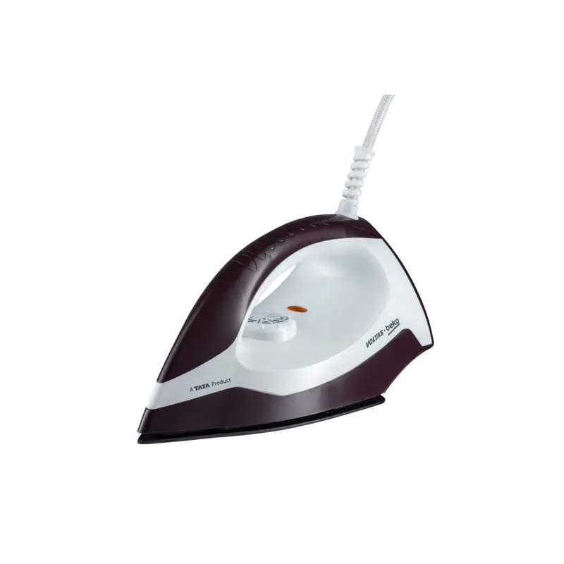 Voltas Beko 1000W Dry Iron (Burgundy & White) – Crease-Busting Greblon Base 1
