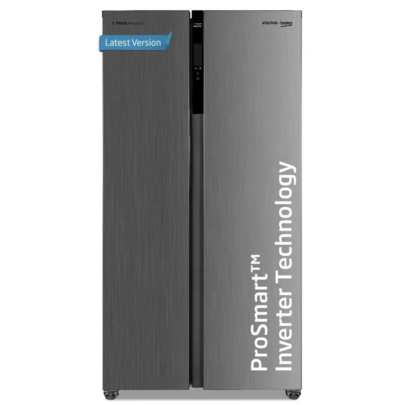 Voltas Beko 563 L Frost-Free Side-By-Side Refrigerator – Inox Steel With Prosmart Inverter & Active Fresh Blue Light (Rsb585/Fpv300Rxid) 1