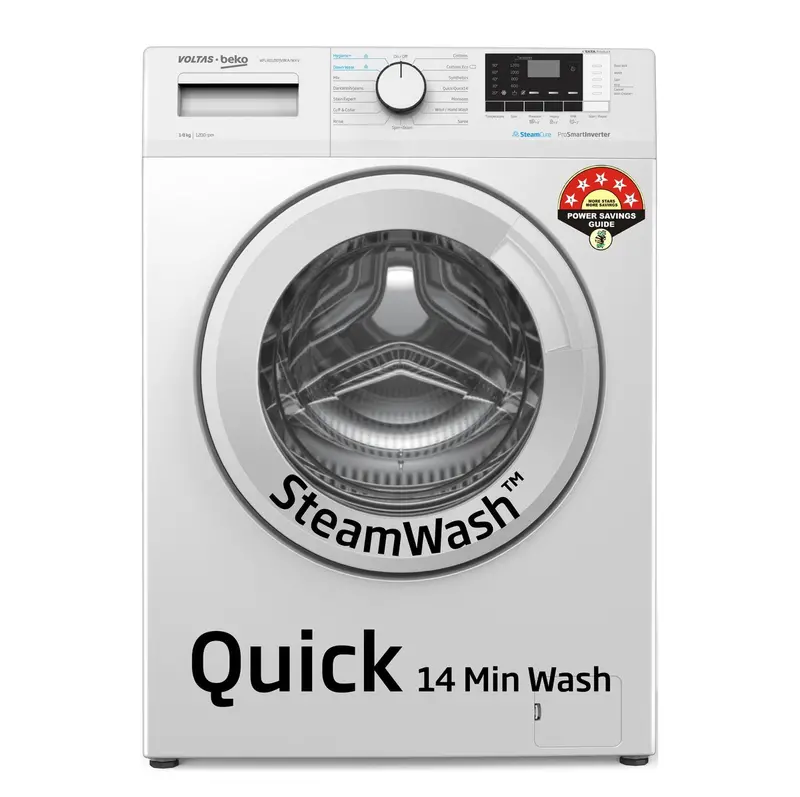 Voltas Beko 8 Kg 5-Star Fully Automatic Front Load Washing Machine – White (Wfl8012B7Jvbka/Wxv) 1