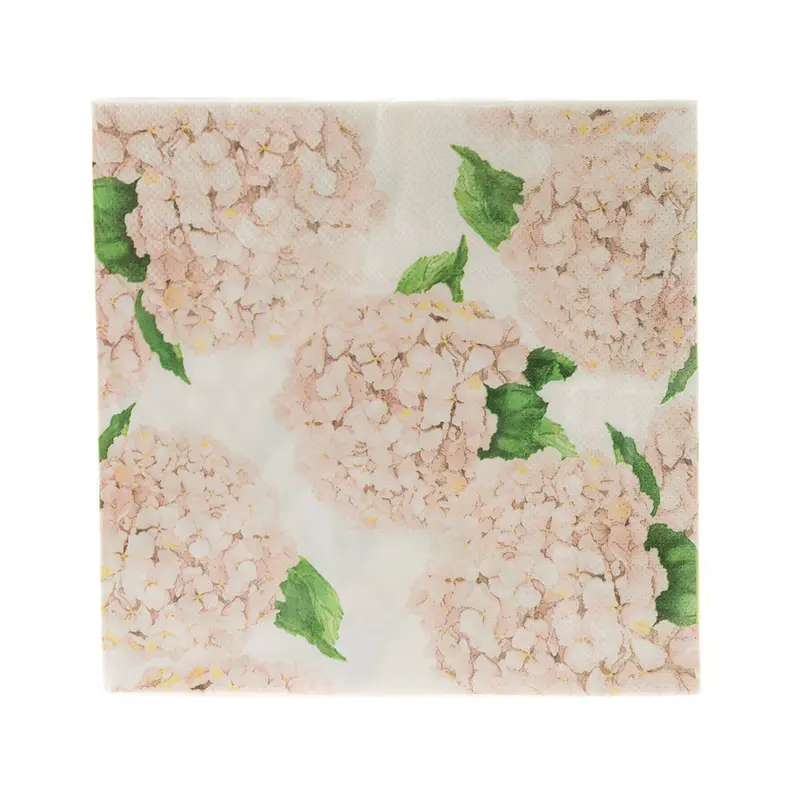 White Hydrangea Print 33Cm Disposable Paper Napkins (Pack Of 20) 1