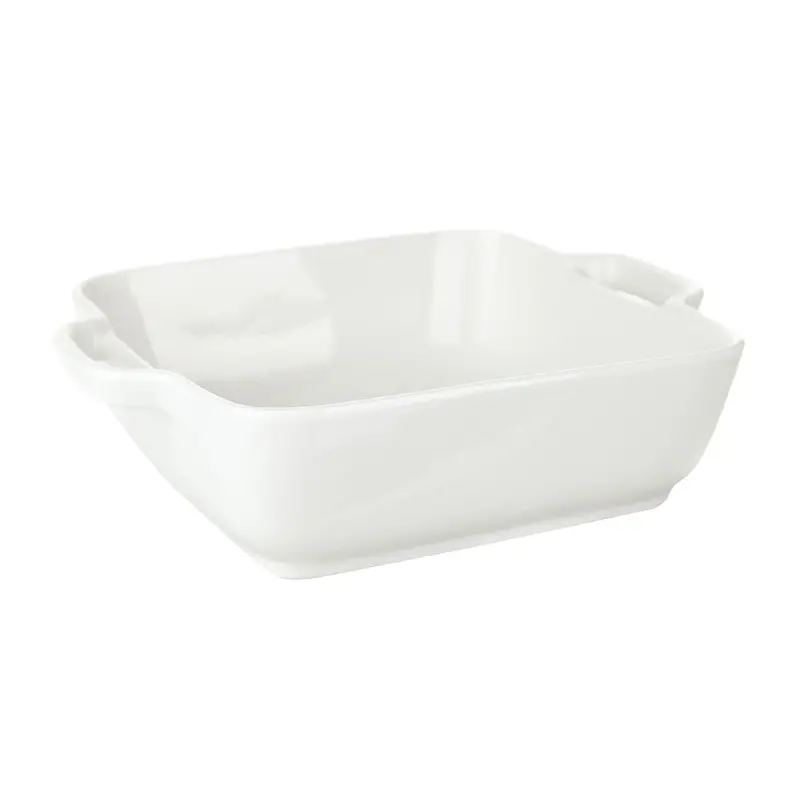 White Porcelain Square Baking Dish – 20 Cm Side Length 1