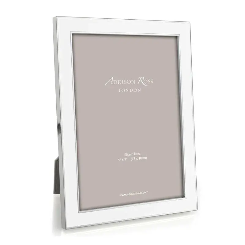 White & Silver Enamel Frame Collection – Sophisticated Coastal Wall Décor 1
